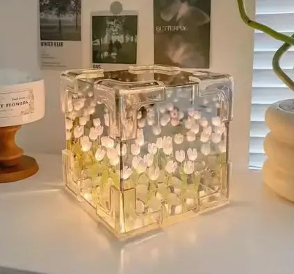 Three-Dimensional Glowing Flower Cube
